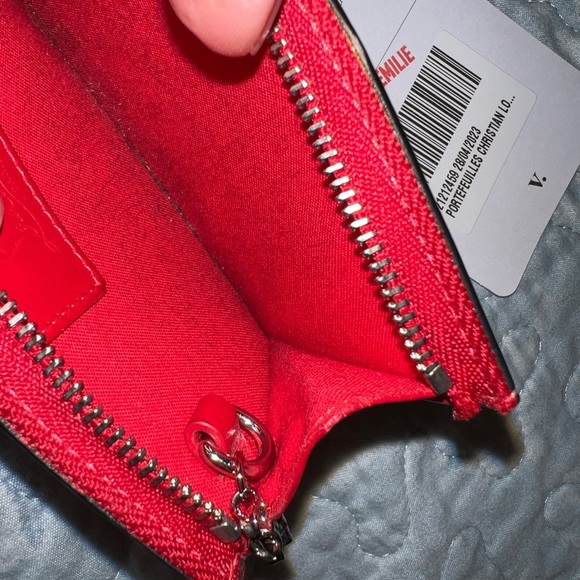 Christian Louboutin Credilou White Irridescent Card Case Compact Wallet - Picture 7 of 14